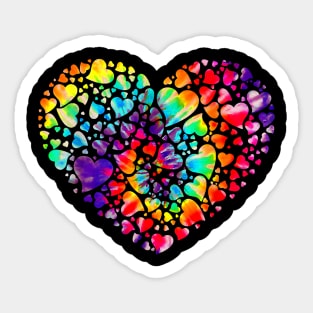 Colorful Tye Dye Die Tie Heart TShirt Valentine_s Day Sticker